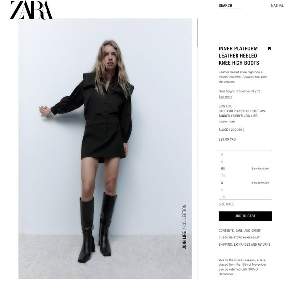 INNER PLATFORM LEATHER HEELED KNEE HIGH BOOTS - Picture 7 of 7